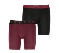 Boxershorts PUMA "PUMA MEN SPORT MICROFIBER LONG BOXERS 2P", Herren, Gr. S, burgundy, Obermaterial: 88% Polyester, 12% Elasthan, normal, Unterhosen, mit Logo-Bund (12610124-S) burgundy