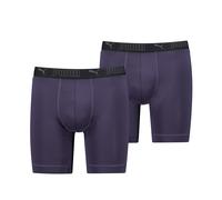Boxershorts PUMA "PUMA MEN SPORT MICROFIBER LONG BOXERS 2P", Herren, Gr. S, deep plum, Obermaterial: 88% Polyester, 12% Elasthan, normal, Unterhosen Boxershorts, mit Logo-Bund (62567155-S)