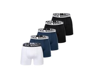 Boxershorts REAL MADRID "Boxershort RM Kids Trunk Boxers 5-Pack 5er Pack", Mädchen, Gr. 152, bunt (weiß, dunkelblau, schwarz), Obermaterial: 95% Baumwolle CO. 5% Elasthan EL., Unterhosen (14143138-152