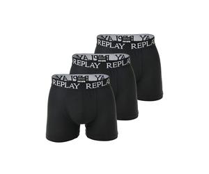 Boxershorts REPLAY "Boxershort 3er Pack", Herren, Gr. L, schwarz, Obermaterial: 95% Baumwolle CO. 5% Elasthan EL., Unterhosen (94826028-L) schwarz
