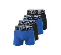 Boxershorts REPLAY "Boxershort 4er Pack", Herren, Gr. XL, blau (blau, schwarz), Obermaterial: 95% Baumwolle CO. 5% Elasthan EL., Unterhosen (35498122-XL) blau, schwarz