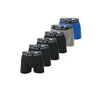 Boxershorts REPLAY "Boxershort 6er Pack", Herren, Gr. L, bunt (schwarz, schwarz, grau, blau), Obermaterial: 95% Baumwolle CO. 5% Elasthan EL., Unterhosen (54107401-L) schwarz, schwarz, grau, blau