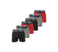 Boxershorts REPLAY "Boxershort 6er Pack", Herren, Gr. M, bunt (schwarz, grau, rot), Obermaterial: 95% Baumwolle CO. 5% Elasthan EL., Unterhosen (82457653-M) schwarz, grau, rot