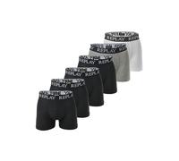 Boxershorts REPLAY "Boxershort 6er Pack", Herren, Gr. XL, bunt (schwarz, schwarz, grau, weiß), Obermaterial: 95% Baumwolle CO. 5% Elasthan EL., Unterhosen (98085158-XL) schwarz, schwarz, grau, weiß
