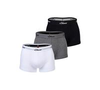 Boxershorts S.OLIVER "Boxershort 3er Pack", Herren, Gr. M, bunt (grau, schwarz, weiß), Obermaterial: 92% Baumwolle CO. 8% Elasthan EL., Unterhosen (88770336-M) grau, schwarz, weiß