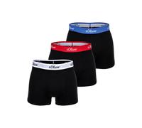 Boxershorts S.OLIVER "Boxershort 3er Pack", Herren, Gr. XL, schwarz (schwarz kontrast), Obermaterial: 92% Baumwolle CO. 8% Elasthan EL., Unterhosen (25736758-XL) schwarz kontrast