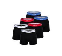 Boxershorts S.OLIVER "Boxershort 6er Pack", Herren, Gr. L, schwarz (schwarz kontrast), Obermaterial: 92% Baumwolle CO. 8% Elasthan EL., Unterhosen (19443406-L) schwarz kontrast