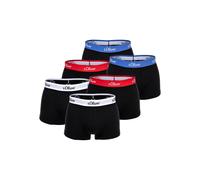 s.Oliver Herren Boxershorts, 6er Pack - Trunks, Hipsters, Baumwoll-Stretch Schwarz Kontrast XL