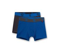 Boxershorts SANETTA "Boxershort 2er Pack", Jungen, Gr. 140, blau (blau, grau), Obermaterial: 95% Baumwolle CO. 5% Elasthan EL., Unterhosen (11694247-140) blau, grau