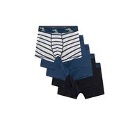 Boxershorts SANETTA "Boxershort 5er Pack", Jungen, Gr. 116, bunt (schwarz, blau, beige), Obermaterial: 95% Baumwolle CO. 5% Elasthan EL., Unterhosen (17047244-116) schwarz, blau, beige