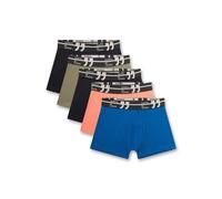 Boxershorts SANETTA "Boxershort 5er Pack", Jungen, Gr. 176, bunt (schwarz, blau, orange), Obermaterial: 95% Baumwolle CO. 5% Elasthan EL., Unterhosen (28834905-176) schwarz, blau, orange