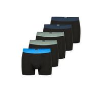 Boxershorts SCHIESSER "95/5 Multipacks", Herren, Gr. 6, bunt (908, grün, hellblau, petrol), Single Jersey, Obermaterial: 95% Baumwolle, 5% Elasthan, unifarben mit Farbeinsatz, körpernah, Unterhosen, o