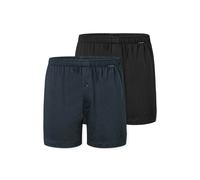 Boxershorts SCHIESSER "Boxershort 2er Pack", Herren, Gr. M, schwarz (schwarz, dunkelblau), Obermaterial: 100% Baumwolle CO., Unterhosen (36675614-M) schwarz, dunkelblau