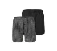 Boxershorts SCHIESSER "Boxershort 2er Pack", Herren, Gr. S, schwarz (schwarz, weiß), Obermaterial: 100% Baumwolle CO., Unterhosen (17431548-S) schwarz, weiß