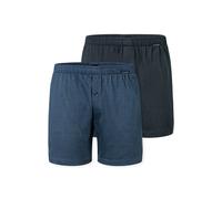 Boxershorts SCHIESSER "Boxershort 2er Pack", Herren, Gr. XL, blau (dunkelblau), Obermaterial: 100% Baumwolle CO., Unterhosen (11722164-XL) dunkelblau