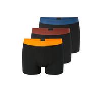 Boxershorts SCHIESSER "Boxershort 3PACK Shorts 3er Pack", Herren, Gr. L, bunt (schwarz, rot, orange), Obermaterial: 95% Baumwolle CO. 5% Elasthan EL., Unterhosen (25249250-L) schwarz, rot, orange