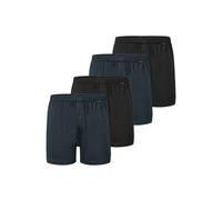 SCHIESSER Herren Jersey-Boxershorts, 4er Pack - 4Pack Boxershorts, Baumwolle, einfarbig Schwarz/Dunkelblau L