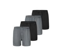 Boxershorts SCHIESSER "Boxershort 4er Pack", Herren, Gr. L, bunt (schwarz, grau), Obermaterial: 100% Baumwolle CO., Unterhosen (56684236-L) schwarz, grau