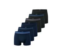 Boxershorts SCHIESSER "Boxershort 6PACK Shorts "95/5" 6er Pack", Herren, Gr. L, bunt (blau, schwarz), Obermaterial: 95% Baumwolle CO. 5% Elasthan EL., Unterhosen (22599356-L) blau, schwarz