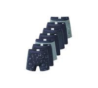Boxershorts SCHIESSER "Boxershort 7PACK Boys Single Jersey Slips 7er Pack", Jungen, Gr. 116, bunt (dunkelblau, grün), Obermaterial: 95% Baumwolle CO. 5% Elasthan EL., Unterhosen (46634417-116) dunkelb