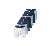 Boxershorts SCHIESSER "Boxershort 7PACK Boys Single Jersey Slips 7er Pack", Jungen, Gr. 128, bunt (blau, dunkelblau), Obermaterial: 95% Baumwolle CO. 5% Elasthan EL., Unterhosen (78927960-128) blau, d