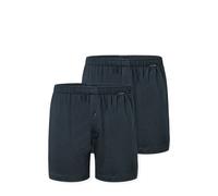 Boxershorts SCHIESSER "Boxershorts Multipacks", Herren, Gr. 6, blau (804, blau), Single Jersey, Obermaterial: 100% Baumwolle, unifarben, normal, Unterhosen, lockere Passform, mit Eingriff, Gummizug (5