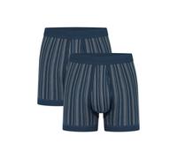 Boxershorts SCHIESSER "Original Classics", Herren, Gr. 6, blau (803, blau), Feinripp, Obermaterial: 100% Baumwolle, körpernah, Unterhosen, mit Eingriff, gestreift (94980348-6) 803, blau