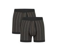 Boxershorts SCHIESSER "Original Classics", Herren, Gr. 7, schwarz (000, schwarz), Feinripp, Obermaterial: 100% Baumwolle, körpernah, Unterhosen, mit Eingriff, gestreift (52015126-7) 000, schwarz