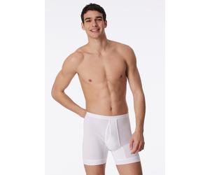 Boxershorts SCHIESSER "Original Classics", Herren, Gr. 8, weiß (100, weiß), Doppelripp, Obermaterial: 100% Baumwolle, körpernah, Unterhosen, mit Eingriff, etwas längeres Bein (24521732-8) 100, weiß