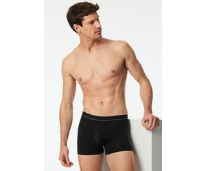 Boxershorts SCHIESSER "Pure Micro", Herren, Gr. 6, schwarz (000, schwarz), Microfaser, Obermaterial: 75% Modal, 15% Polyester, 10% Elasthan, unifarben mit Farbeinsatz, eng, Unterhosen, mit extra softe