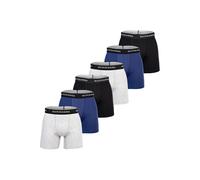 Boxershorts SCOTCH & SODA "Boxershort Solid Cotton Stretch 6er Pack", Herren, Gr. L, bunt (schwarz, blau, grau), Obermaterial: 95% Baumwolle CO. 5% Elasthan EL., Unterhosen (53931456-L) schwarz, blau,