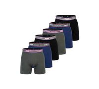 SCOTCH&SODA Herren Boxershorts, 6er Pack - Solid Cotton Stretch Schwarz/Grün L