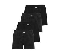 Boxershorts SEIDENSTICKER "4er Pack Herren Boxer Short", Herren, Gr. 8, schwarz-weiß (schwarz, schwarzcheck), Flanell, Obermaterial: 100% Baumwolle CO., Unterhosen (85819446-8) schwarz, schwarzcheck