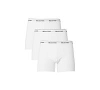 Boxershorts SELECTED "SLHLIAM 3-PACK TRUNK NOOS", Herren, Gr. XL, 3 Stk., weiß, Jersey, Obermaterial: 95% Baumwolle, 5% Elasthan, unifarben, eng, Unterhosen (44162728-XL) weiß