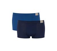 Boxershorts SLOGGI "Boxershort GO Natural Hipster C2P 2er Pack", Herren, Gr. M, blau, Obermaterial: 95% Baumwolle CO. 5% Elasthan EL., Unterhosen (91644300-M) blau