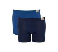 Boxershorts SLOGGI "Boxershort GO Natural Short C2P 2er Pack", Herren, Gr. S, blau, Obermaterial: 95% Baumwolle CO. 5% Elasthan EL., Unterhosen (27706768-S) blau