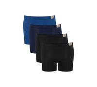 Boxershorts SLOGGI "Boxershort GO Natural Short C4P 4er Pack", Herren, Gr. M, bunt (schwarz, blau), Obermaterial: 95% Baumwolle CO. 5% Elasthan EL., Unterhosen (90660516-M) schwarz, blau