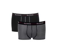 Sloggi Herren Boxershort Start Hipster C2P – 2er Pack Baumwolle Schwarz/Dunkelgrau M