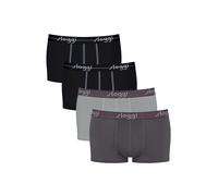 Boxershorts SLOGGI "Boxershort Start Hipster C4P box 4er Pack", Herren, Gr. XXL, bunt (schwarz, grau, schwarz), Obermaterial: 96% Baumwolle CO. 4% Elasthan EL., Unterhosen (88476949-XXL) schwarz, grau