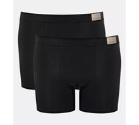 Boxershorts SLOGGI "Men GO Natural", Herren, Gr. S, schwarz, Single Jersey, Obermaterial: 95% Baumwolle, 5% Elasthan, clean, unifarben, körpernah, Unterhosen, mit langem Bein, eng anliegend, ohne Eing