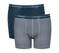Boxershorts SLOGGI "men Start", Herren, Gr. 8, blau, light combination, Single Jersey, Obermaterial: 96% Baumwolle, 4% Elasthan, körpernah, Unterhosen, ohne Eingriff, extra weiches Taillenband, Single