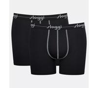 Boxershorts SLOGGI "men Start", Herren, Gr. 8, schwarz, Single Jersey, Obermaterial: 96% Baumwolle, 4% Elasthan, körpernah, Unterhosen, ohne Eingriff, extra weiches Taillenband, Single-Jersey Qualität
