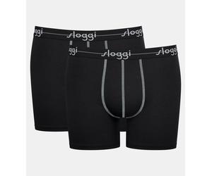 Boxershorts SLOGGI "men Start Short C2P box", Herren, Gr. 6, schwarz, Single Jersey, Obermaterial: 96% Baumwolle, 4% Elasthan, körpernah, Unterhosen, moderne bequeme Basics (19569350-6) schwarz