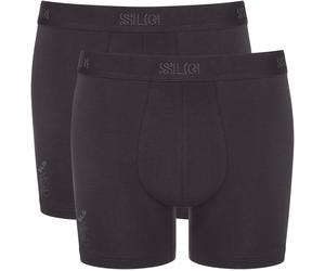 Boxershorts SLOGGI "SLG Base Short C2P", Herren, Gr. M, grau (charcoal), Single Jersey, Obermaterial: 95% Baumwolle, 5% Elasthan, Unterhosen, weiches und edles Material (40747063-M) charcoal
