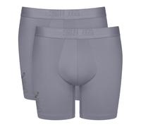 Boxershorts SLOGGI "SLG Base Soft", Herren, Gr. XL, grau (morandi grau), Microfaser, Obermaterial: 61% Modal, 32% Polyamid, 7% Elasthan, körpernah, Unterhosen, ohne Eingriff, mit elastischem Logobund