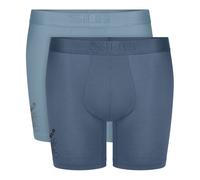 Boxershorts SLOGGI "SLG Base Soft", Herren, Gr. L, blau (blau light), Microfaser, Obermaterial: 61% Modal, 32% Polyamid, 7% Elasthan, körpernah, Unterhosen, ohne Eingriff, mit elastischem Logobund (93