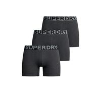 Boxershorts SUPERDRY "BOXER TRIPLE PACK", Herren, Gr. M, 3 Stk., schwarz (raven schwarz marl), Jersey, Obermaterial: 95% Baumwolle, 5% Elasthan, meliert, figurbetont, Unterhosen (31521600-M) raven sch