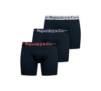 Boxershorts SUPERDRY "Boxershort BOXER TRIPLE PACK 3er Pack", Herren, Gr. M, blau (dunkelblau), Obermaterial: 95% Baumwolle CO. 5% Elasthan EL., Unterhosen (22326132-M) dunkelblau