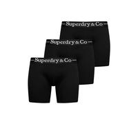 Boxershorts SUPERDRY "Boxershort BOXER TRIPLE PACK 3er Pack", Herren, Gr. XL, schwarz, Obermaterial: 95% Baumwolle CO. 5% Elasthan EL., Unterhosen (76380011-XL) schwarz
