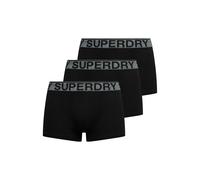 Boxershorts SUPERDRY "Boxershort TRUNK TRIPLE PACK 3er Pack", Herren, Gr. M, schwarz (schwarz, grau), Obermaterial: 95% Baumwolle CO. 5% Elasthan EL., Unterhosen (16191838-M) schwarz, grau